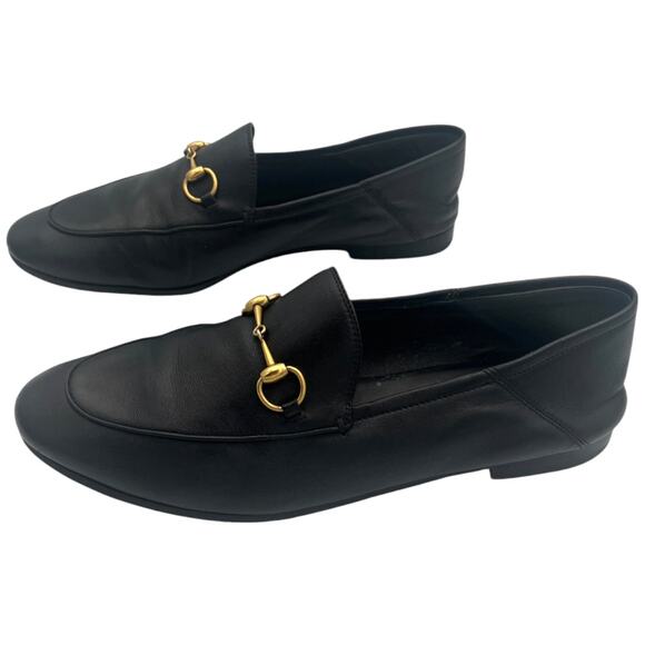 Gucci Brixton Horsebit Loafer Black Leather Collapsible Heel EU 39.5 US 9.5 - Picture 4 of 8